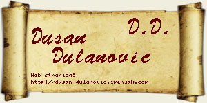 Dušan Dulanović vizit kartica
